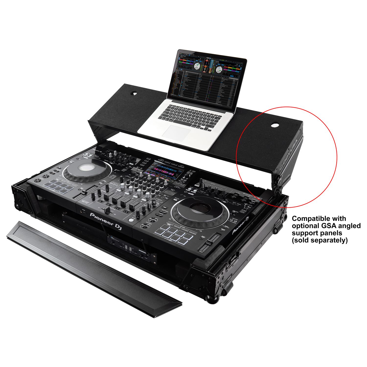 Pioneer XDJ-XZ Black Label Glide Style Case With Wheels and 1U 