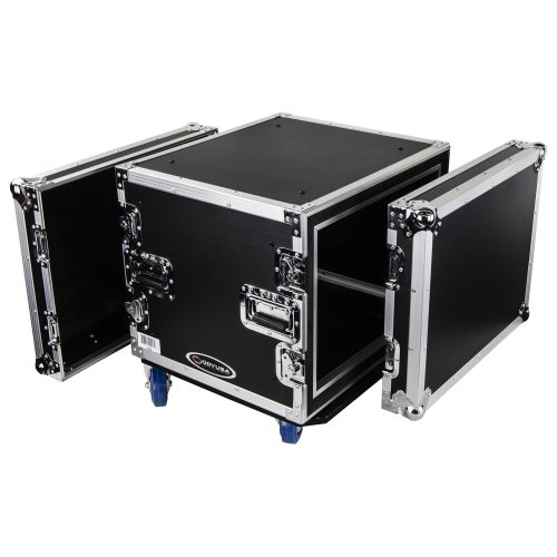 8U Shock Mount Rack Flight Case with Caster Wheels