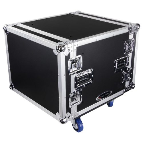 8U Shock Mount Rack Flight Case with Caster Wheels - Image 2