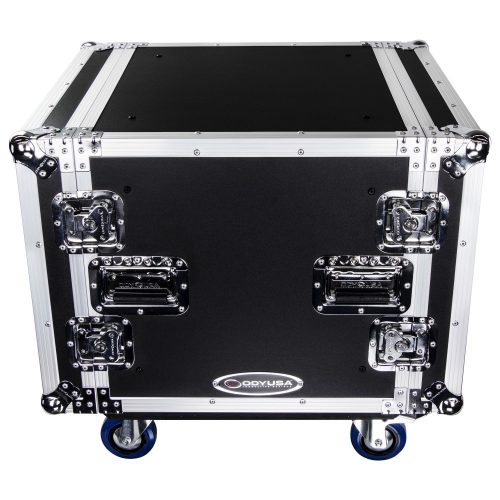 8U Shock Mount Rack Flight Case with Caster Wheels - Image 3