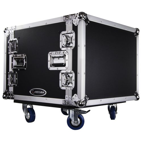 8U Shock Mount Rack Flight Case with Caster Wheels - Image 7