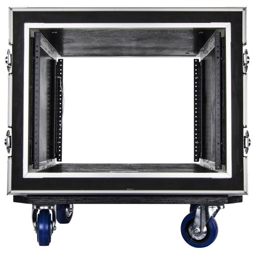 8U Shock Mount Rack Flight Case with Caster Wheels - Image 9