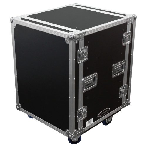 14U Shock Mount Rack Flight Case with Wheels