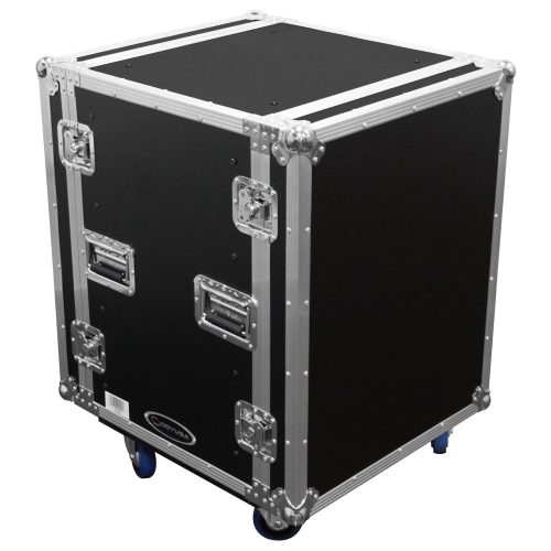 14U Shock Mount Rack Flight Case with Wheels - Image 3