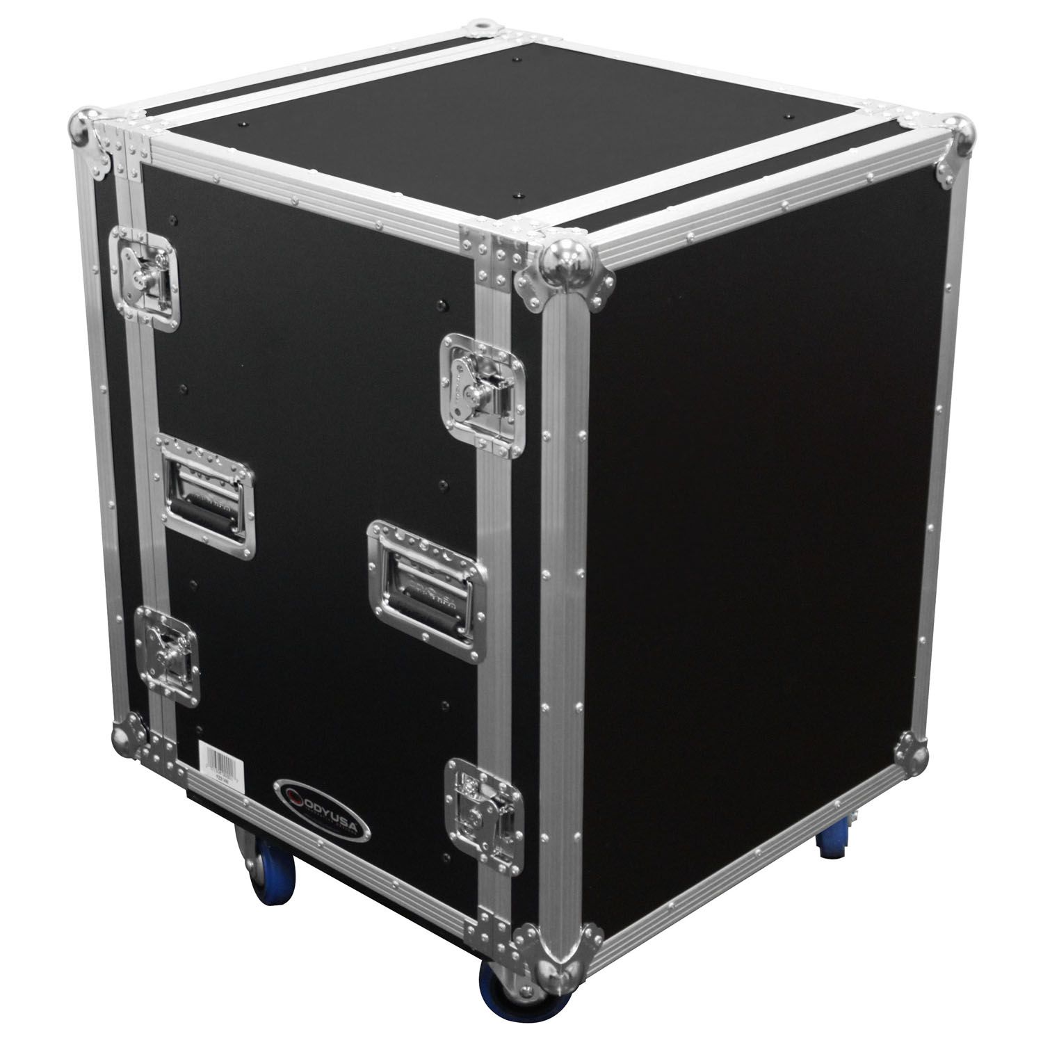 14U Shock Mount Rack Flight Case with Wheels - Odyssey Cases