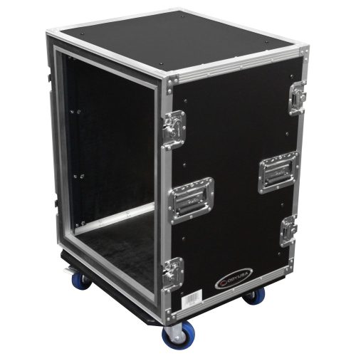 14U Shock Mount Rack Flight Case with Wheels - Image 5
