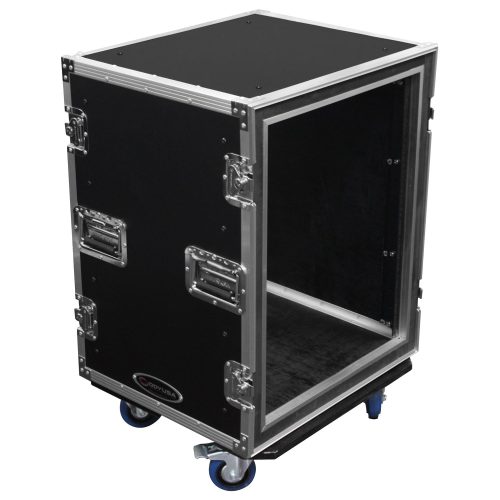 14U Shock Mount Rack Flight Case with Wheels - Image 6