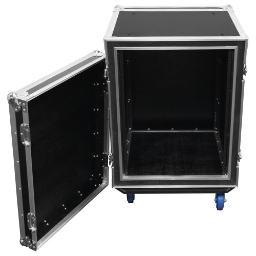 14U Shock Mount Rack Flight Case with Wheels - Image 7
