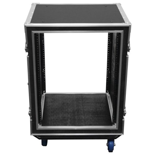 14U Shock Mount Rack Flight Case with Wheels - Image 8