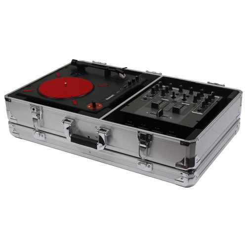 KROM Series Silver Numark PT01 Portablist Case with Side Compartment