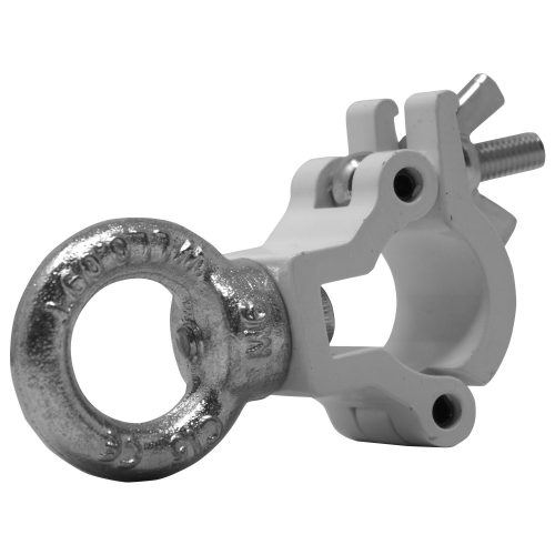 3/4" Half Coupler with Eye Bolt, Fits 0.75-1" OD Tube, 132 lb Load, White