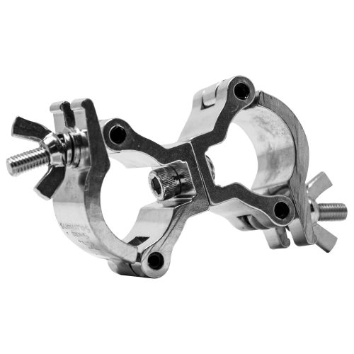 1" Swivel Dual Coupler, Fits 0.75-1" OD Tube, 132 lb Load, Polished Natural