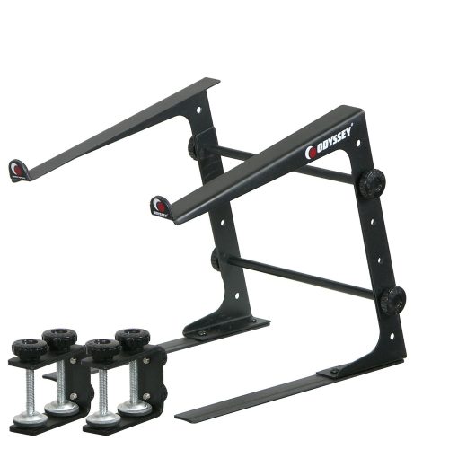 BLACK LAPTOP/GEAR L STAND WITH TABLE/CASE CLAMPS