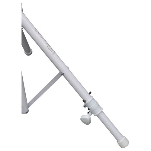 8.5' White Single Adjustable Leg Tripod Stand with Height Adjustable Crank - Image 2