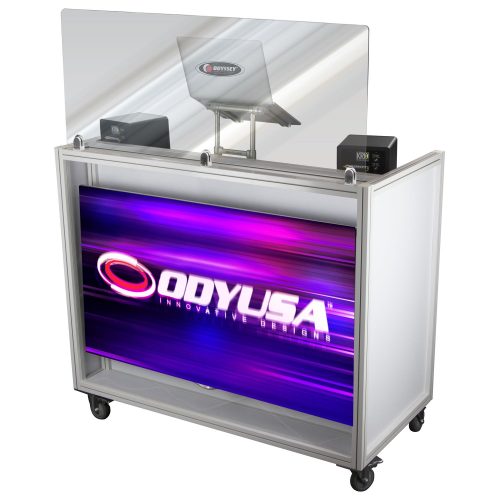 Majestic Portable DJ Booth with 65" Flat Screen Monitor Cabinet