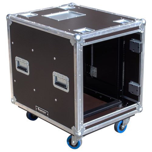 Odyssey Professional 24" x 30" x 32" 12U Brown Hex Board Slam Rack with Caster Wheels
