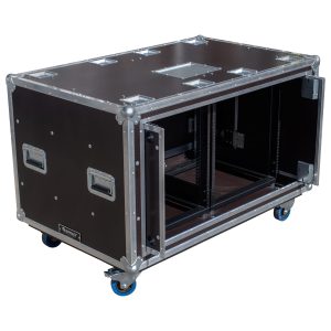 Odyssey Professional 48" x 30" x 32" Dual 12U Brown Hex Board Slam Rack with Caster Wheels