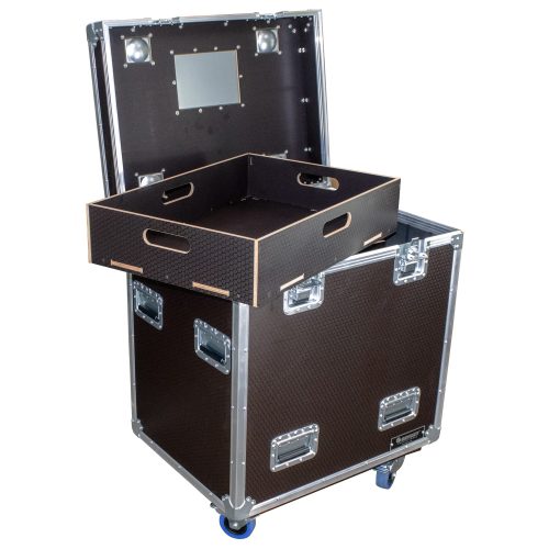 Odyssey Professional 30" x 22" x 30" Brown Hex Board Utility Tour Trunk Case with Caster Wheels