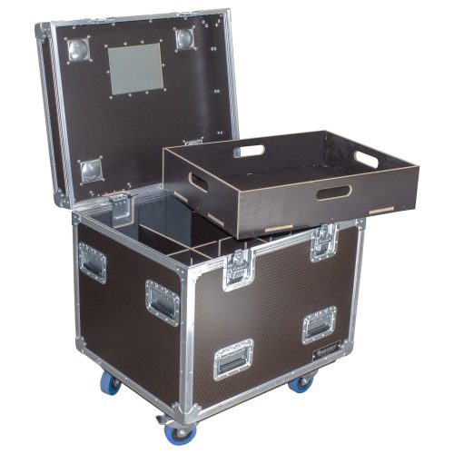Odyssey Professional 30" x 24" x 30" Brown Hex Board Utility Tour Trunk Case with Caster Wheels