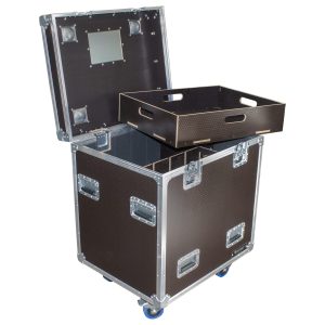Odyssey Professional 30" x 24" x 36" Brown Hex Board Utility Tour Trunk Case with Caster Wheels