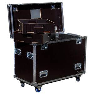 Odyssey Professional 45" x 22" x 30" Brown Hex Board Utility Tour Trunk Case with Caster Wheels