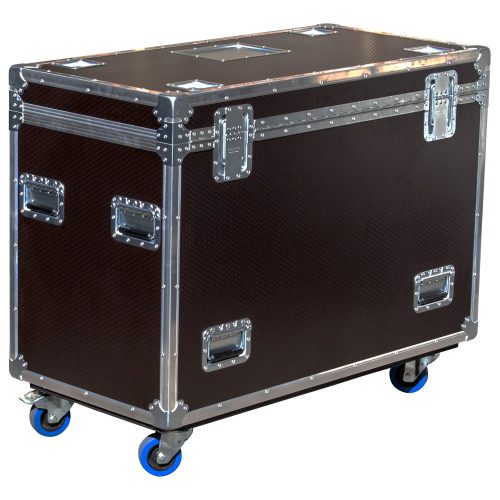 Odyssey Professional 45" x 22" x 30" Brown Hex Board Utility Tour Trunk Case with Caster Wheels - Image 4
