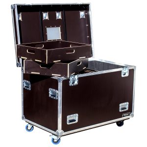 Odyssey Professional 48" x 30" x 36" Brown Hex Board Utility Tour Trunk Case with Caster Wheels