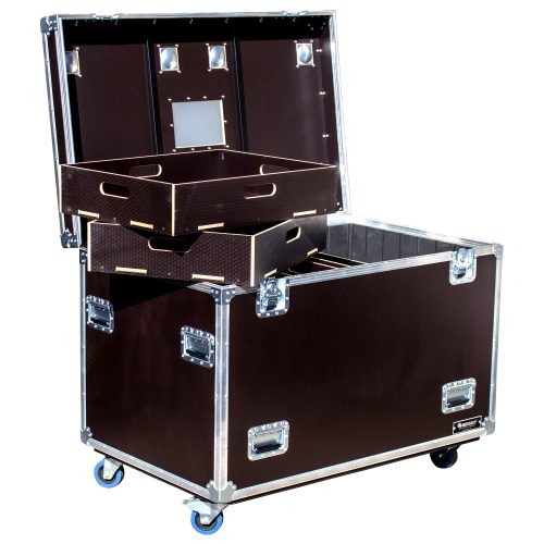 Odyssey Professional 48" x 30" x 36" Brown Hex Board Utility Tour Trunk Case with Caster Wheels