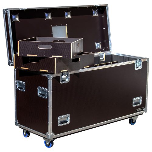 Odyssey Professional 60" x 24" x 36" Brown Hex Board Utility Tour Trunk Case with Caster Wheels