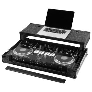 Road Case Series DDJ-REV7 Case in Black with Wheels and Glide Style Laptop Platform