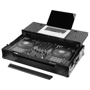 Road Case Series DDJ-FLX10 Case in Black with Wheels and Glide Style Laptop Platform