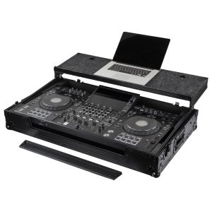 Road Case Series XDJ-AZ Case in Black with Wheels and Glide Style Laptop Platform