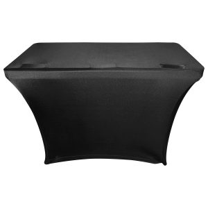 Black 4' Banquet Table Scrim Cover