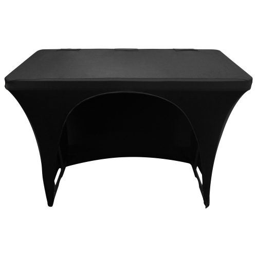 Black 4' Banquet Table Scrim Cover - Image 2