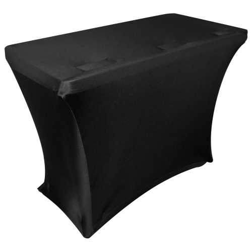 Black 4' Banquet Table Scrim Cover - Image 3