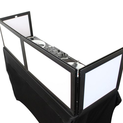58" W x 16" H White Pro DJ Facade with Black Frame
