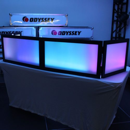 58" W x 16" H White Pro DJ Facade with Black Frame - Image 2