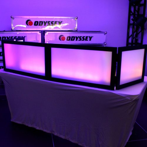 58" W x 16" H White Pro DJ Facade with Black Frame - Image 3