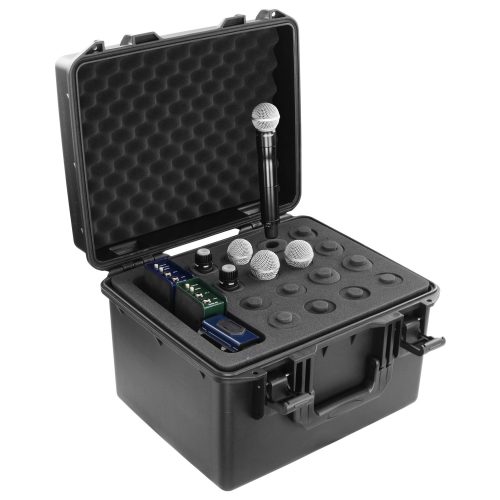 Handheld Microphone Case (Holds 16) With Storage Compartment - Image 3